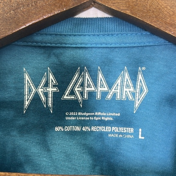 Def Leppard - Blue Fun Tye Dye Def Leppard Rock Of Ages Graphic T Shirt Large - Picture 7 of 8